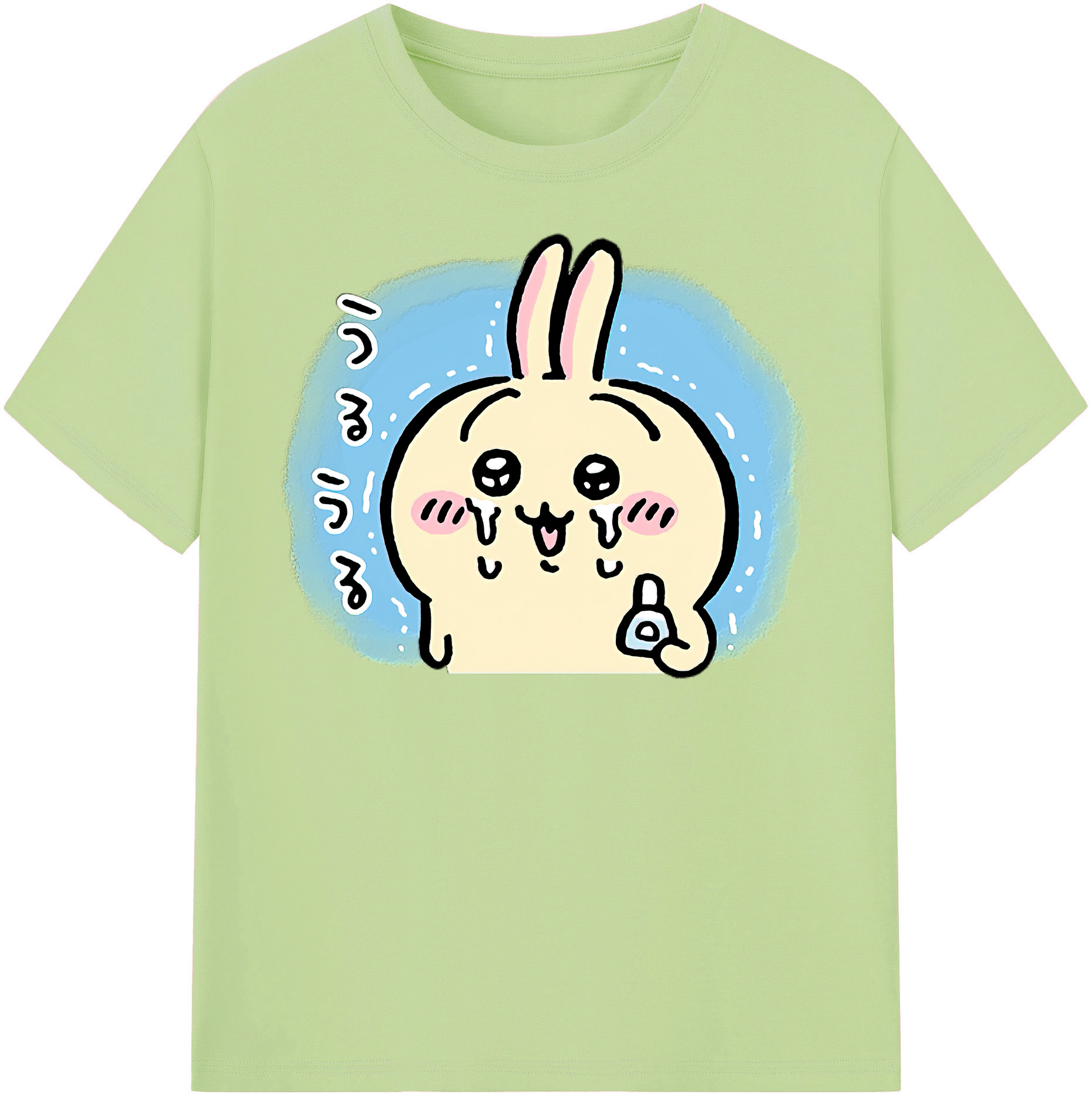 （画像用） ちいかわ うさぎ Chii-kawa usagi 綿100％半袖Tシャツ（フロントプリント）